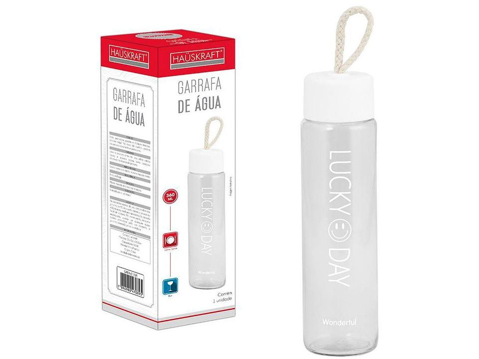 Garrafa 360ml Hauskraft Lucky Day Branca - 1