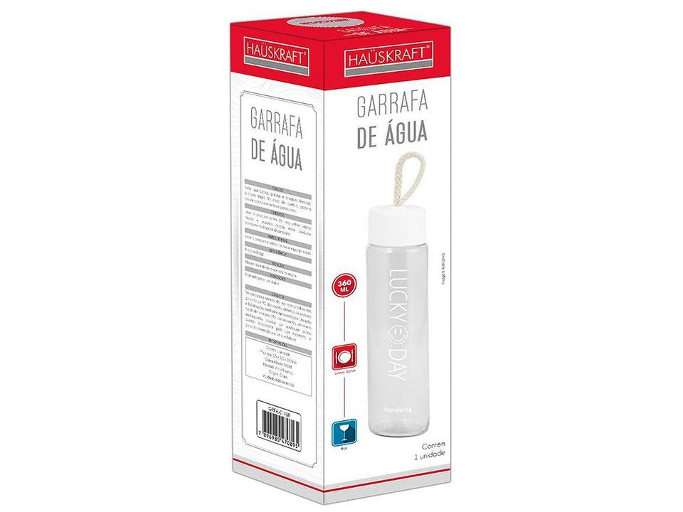 Garrafa 360ml Hauskraft Lucky Day Branca - 2