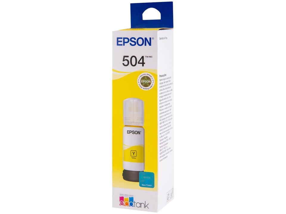 Garrafa de Tinta Epson EcoTank T504 Amarelo Original Refil - 3