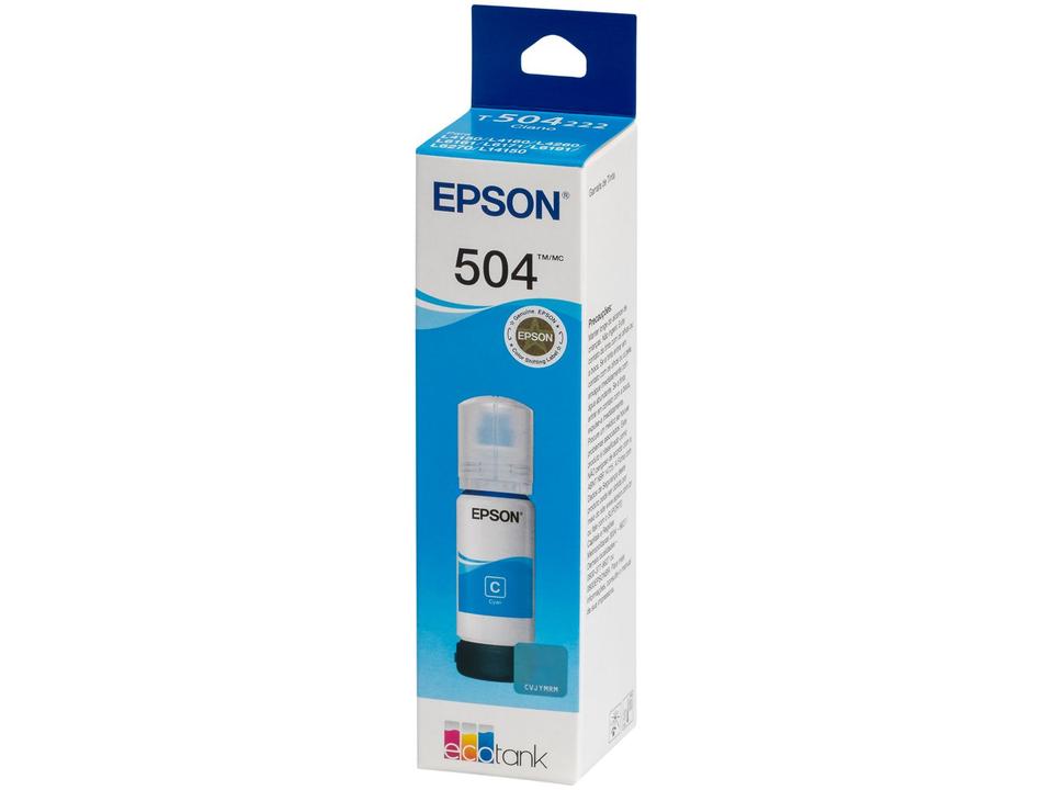 Garrafa de Tinta Epson EcoTank T504 Ciano Refil - 2
