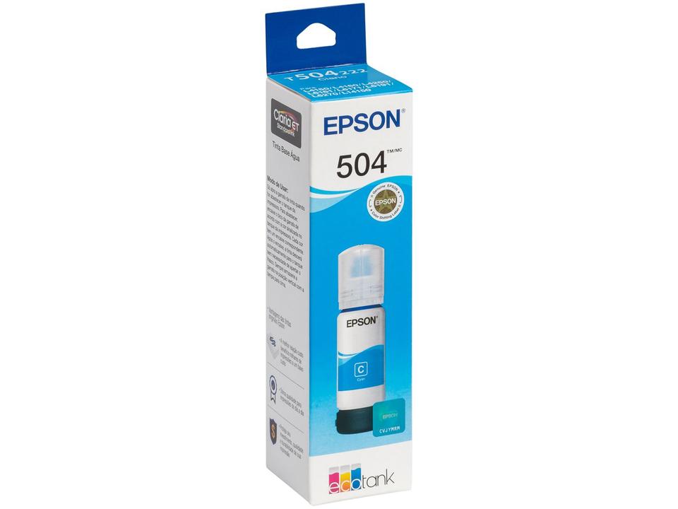 Garrafa de Tinta Epson EcoTank T504 Ciano Refil - 3