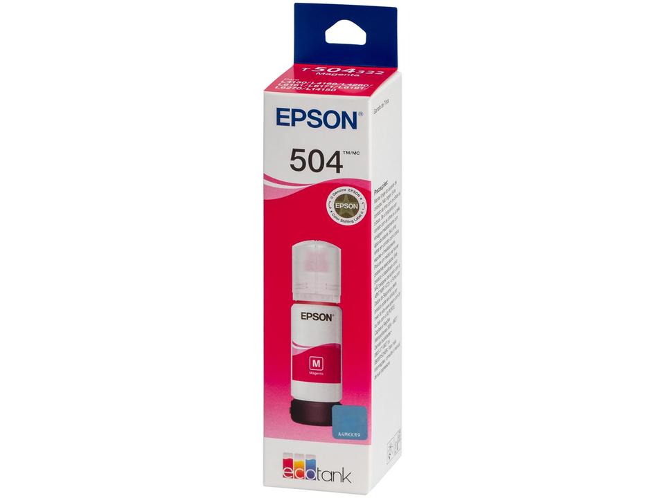 Garrafa de Tinta Epson EcoTank T504 Magenta Original Refil - 1