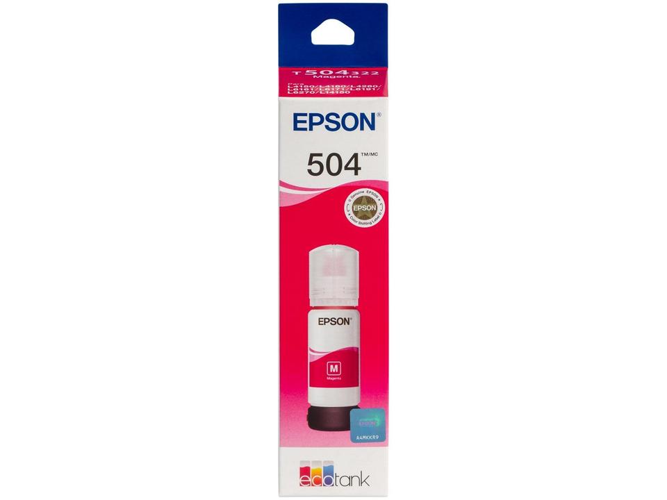 Garrafa de Tinta Epson EcoTank T504 Magenta Original Refil - 2