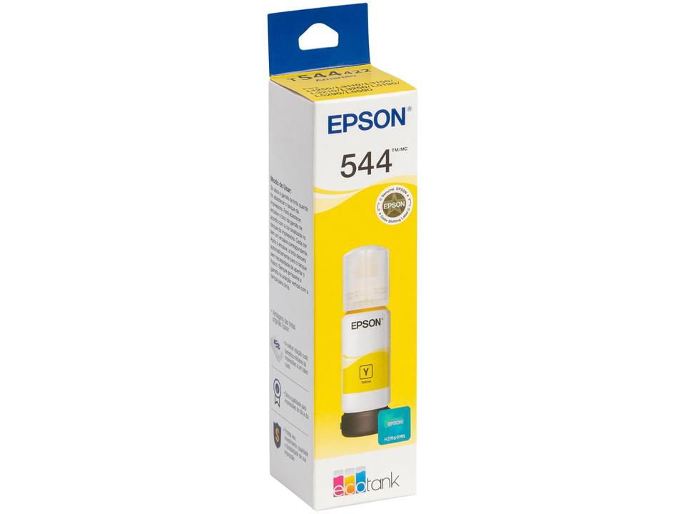 Garrafa de Tinta Epson EcoTank T544 Amarelo Original Refil - 3