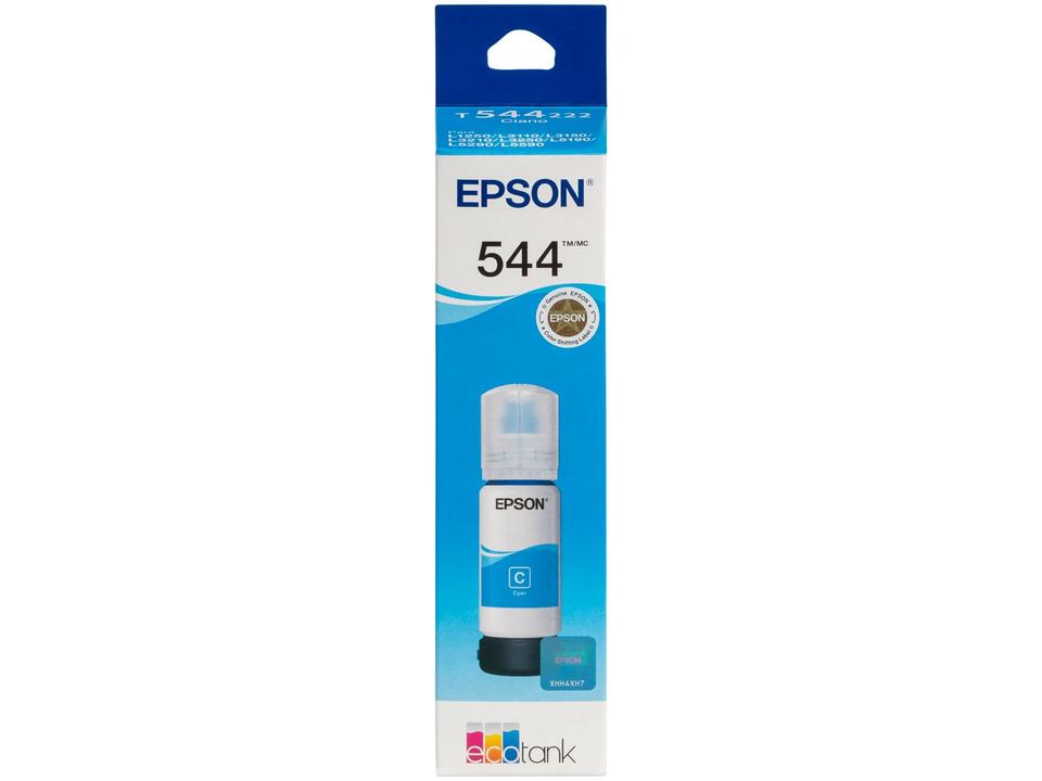 Garrafa de Tinta Epson EcoTank T544 Ciano Original Refil - 2