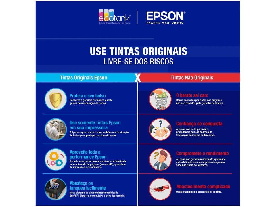 Garrafa de Tinta Epson EcoTank T544120 Preta Original Refil - 1