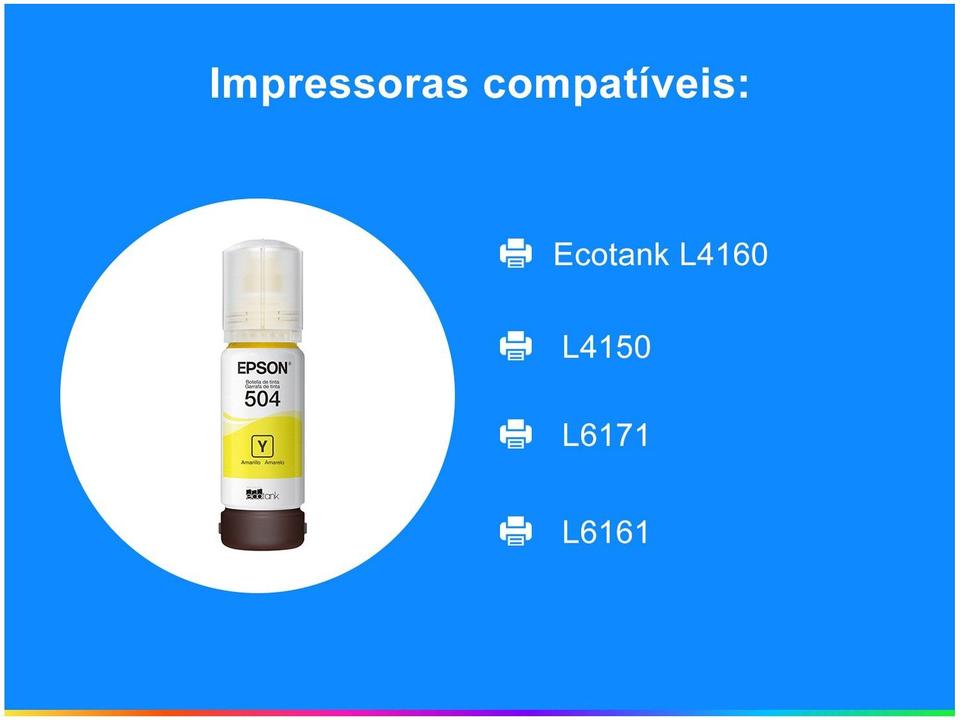 Garrafa de Tinta Epson T504 Amarelo Original Refil - 1