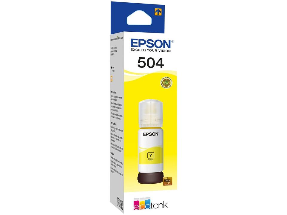 Garrafa de Tinta Epson T504 Amarelo Original Refil - 4