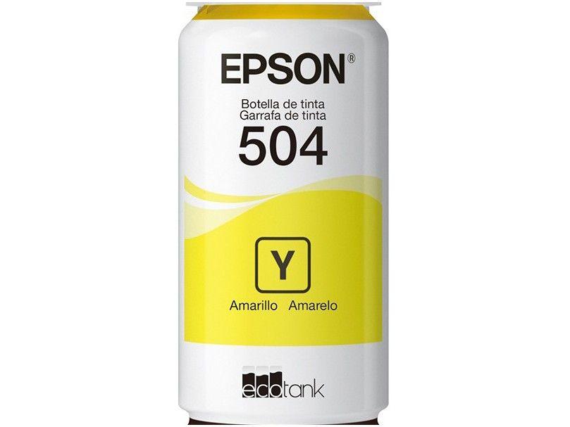 Garrafa de Tinta Epson T504 Amarelo Original Refil - 3