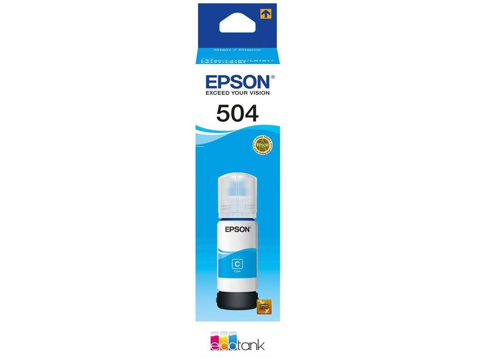 Garrafa de Tinta Epson T504 Ciano Original Refil - 3