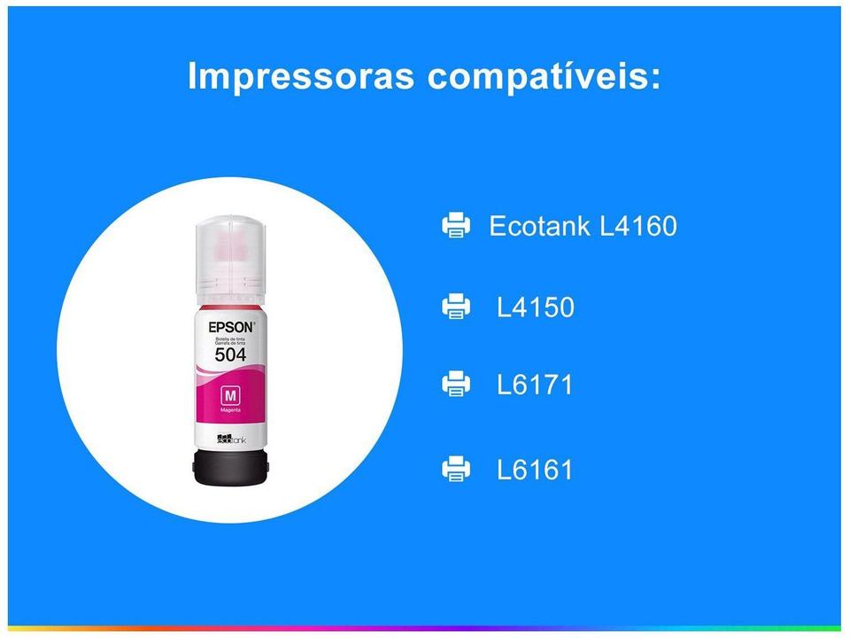 Garrafa de Tinta Epson T504 Magenta Original Refil - 1