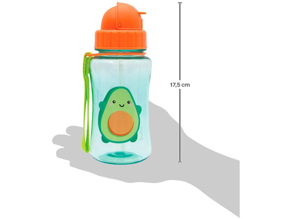 Garrafa Infantil 350ml com Canudo Buba Frutti Avocado Laranja - 3