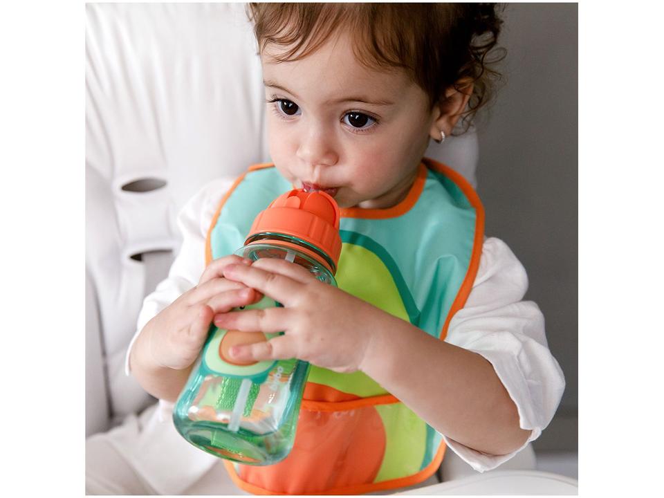 Garrafa Infantil 350ml com Canudo Buba Frutti Avocado Laranja - 1