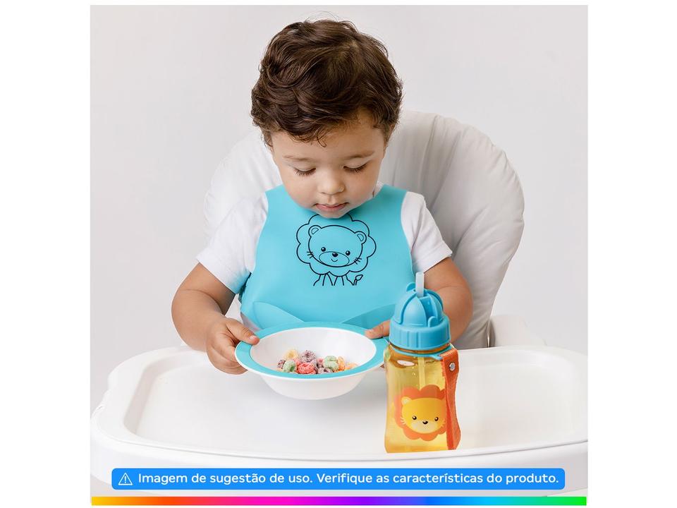 Garrafa Infantil com Canudo 350ml Buba Animal Fun Leão - 1