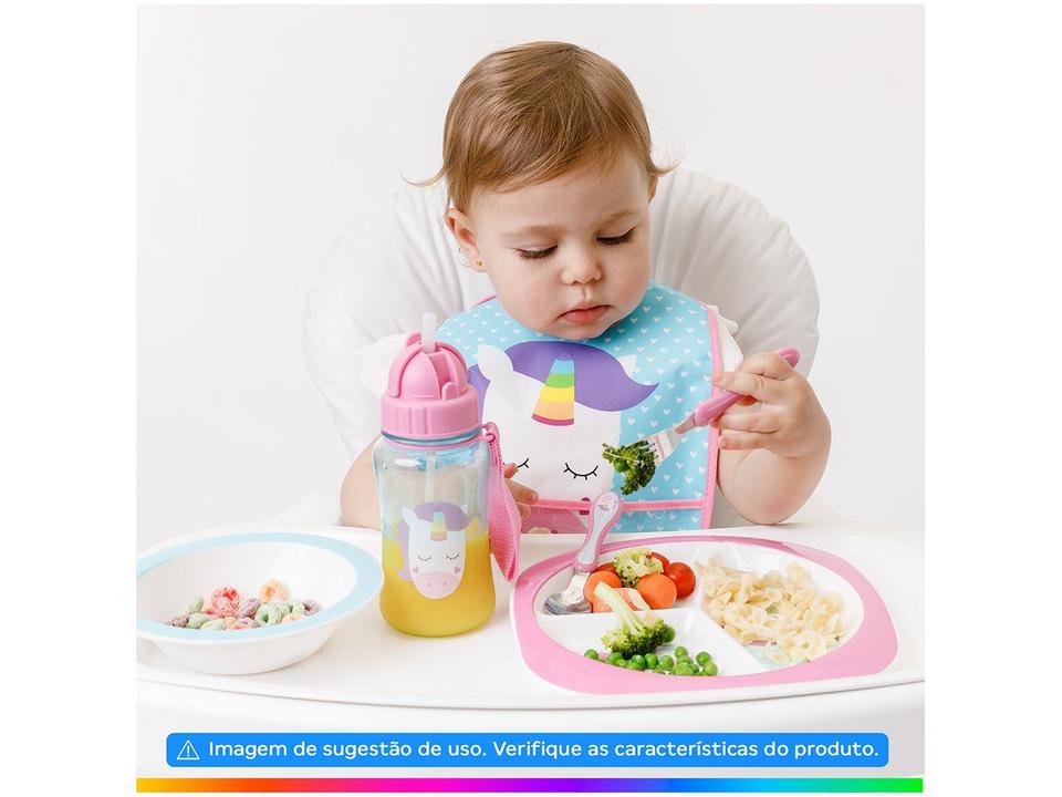 Garrafa Infantil com Canudo 350ml Buba Animal Fun Unicórnio - 1