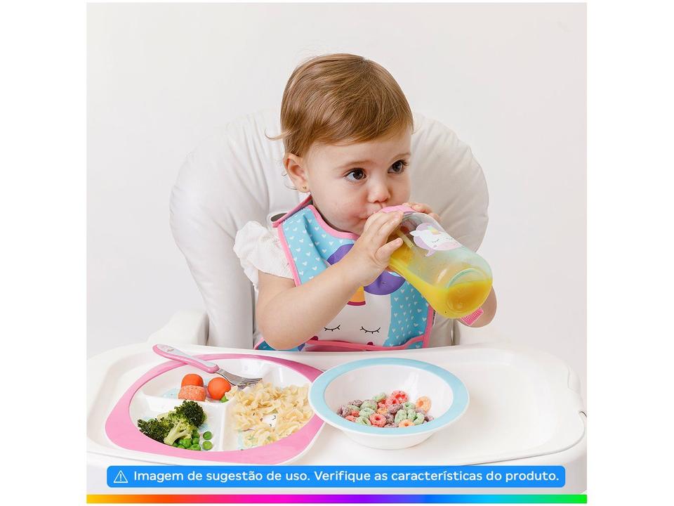 Garrafa Infantil com Canudo 350ml Buba Animal Fun Unicórnio - 2