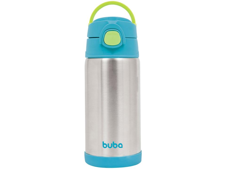 Garrafa Térmica com Canudo e Tampa 400ml Buba Azul - 2