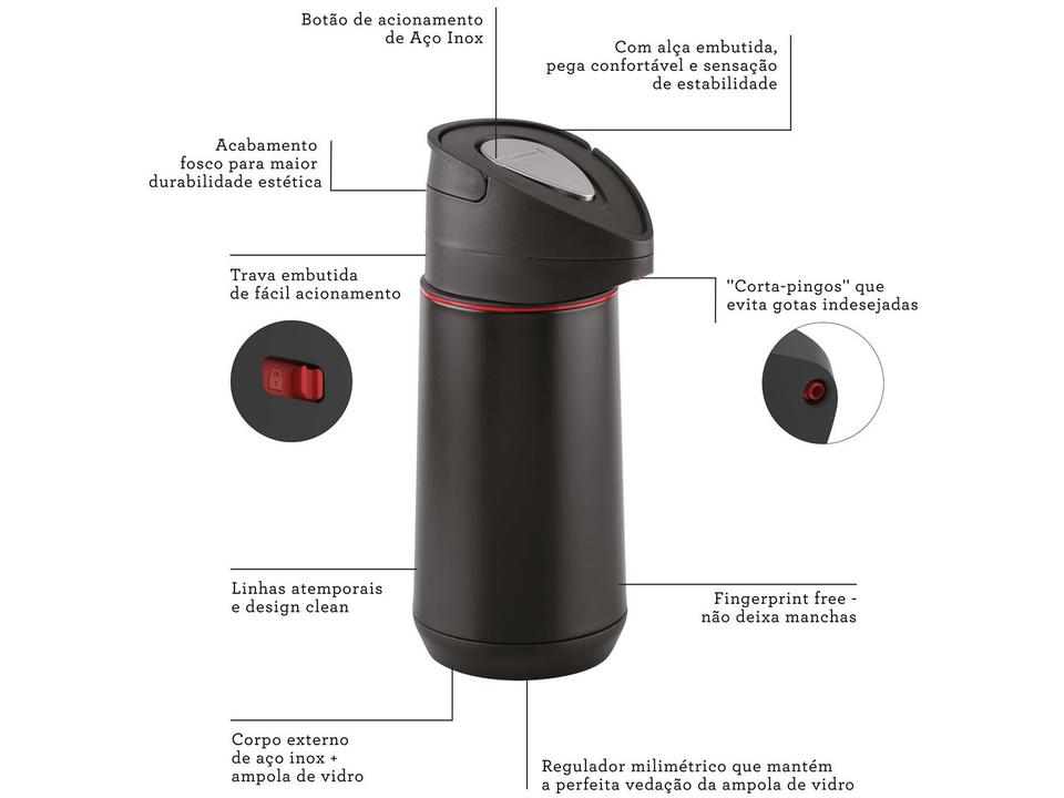 Garrafa Térmica Inox Tramontina 1,2L Exata - 9