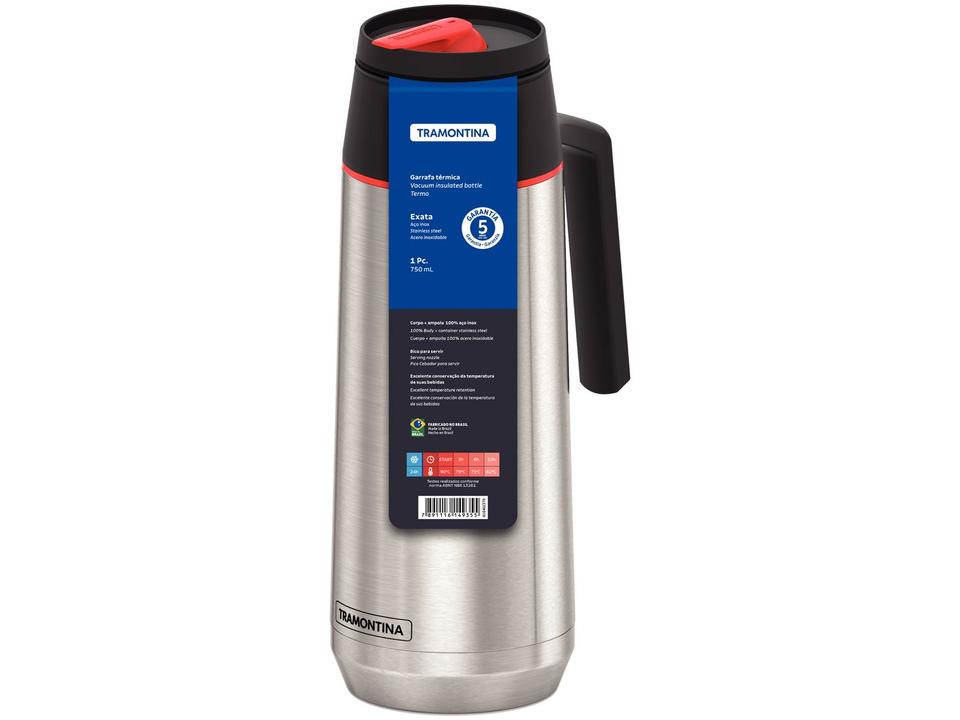 Garrafa Térmica Inox Tramontina 750ml Exata 61640370 - 5