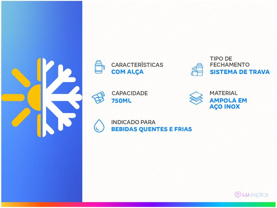 Garrafa Térmica Inox Tramontina 750ml Exata 61640370 - 1