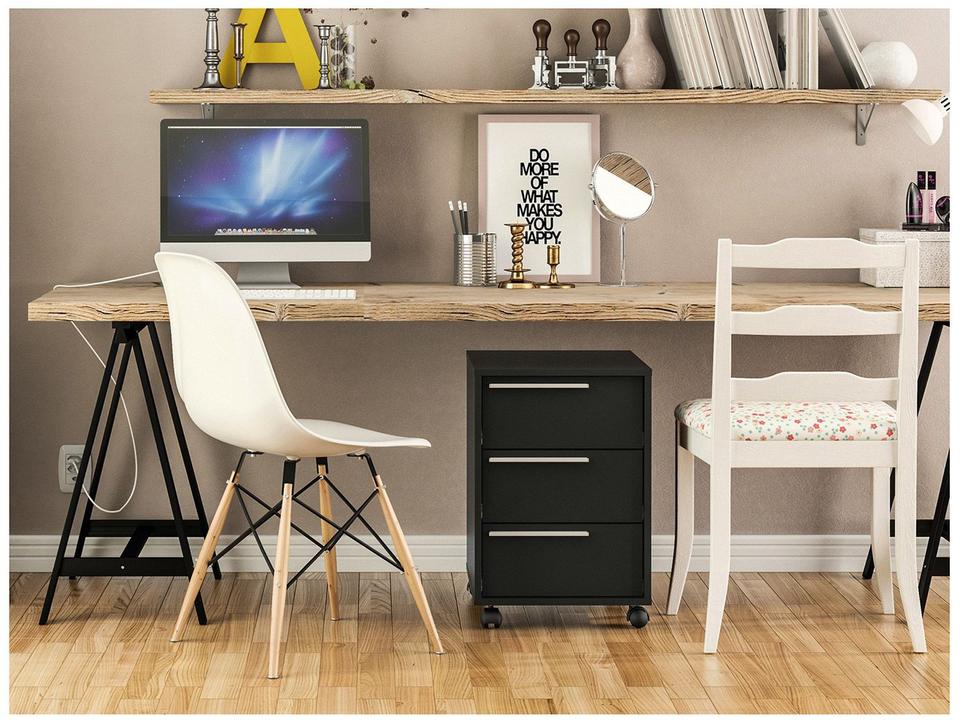 Gaveteiro com Rodinhas 3 Gavetas Politorno Maia - 5