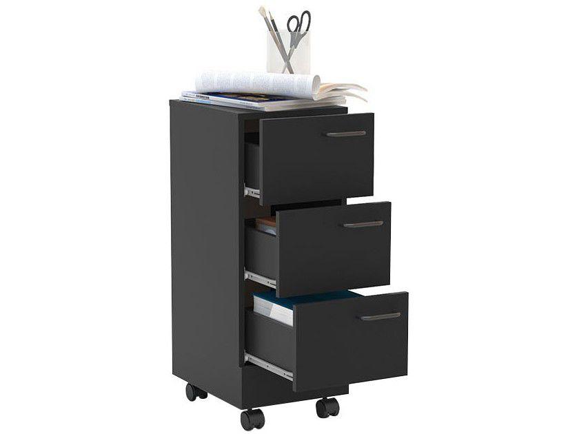 Gaveteiro Escritório 3 Gavetas Politorno - 4
