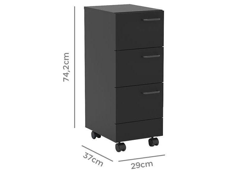 Gaveteiro Escritório 3 Gavetas Politorno - 7
