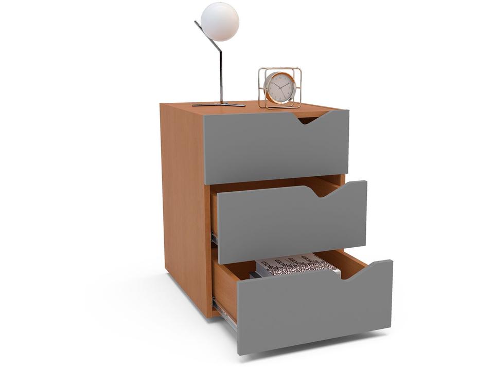 Gaveteiro para Escritório 3 Gavetas Politorno Móveis Porto - 2