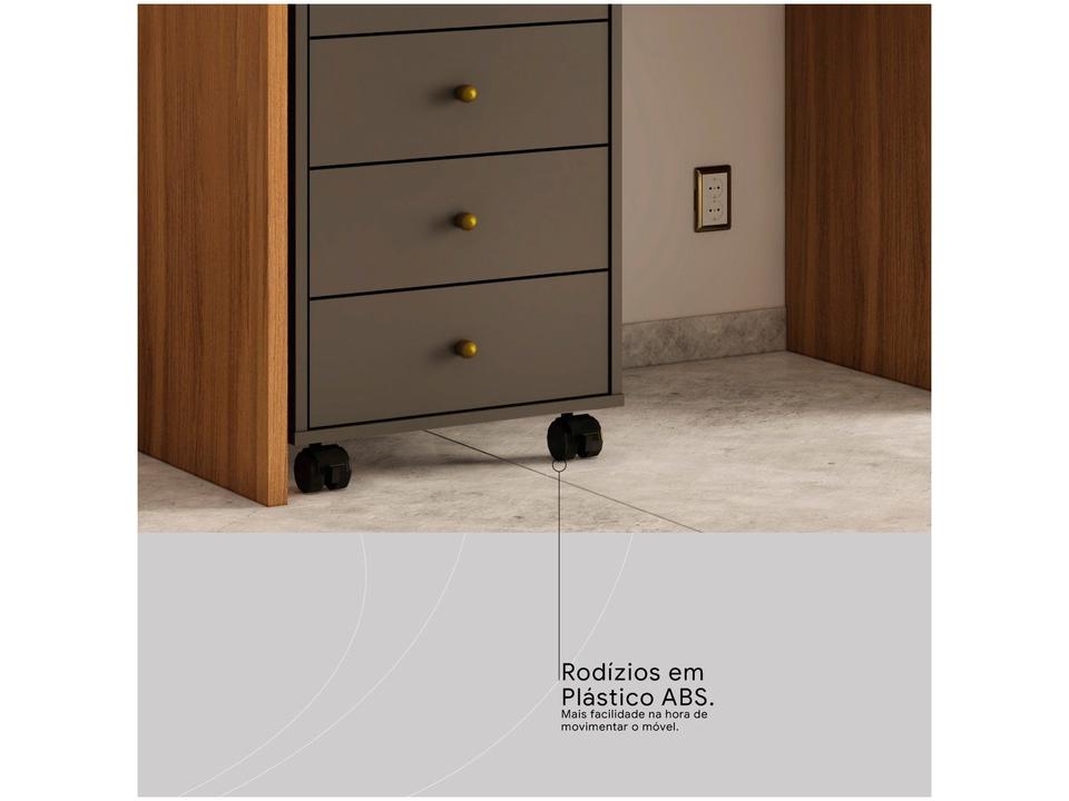 Gaveteiro para Escritório com Rodízios 4 Gavetas - 6