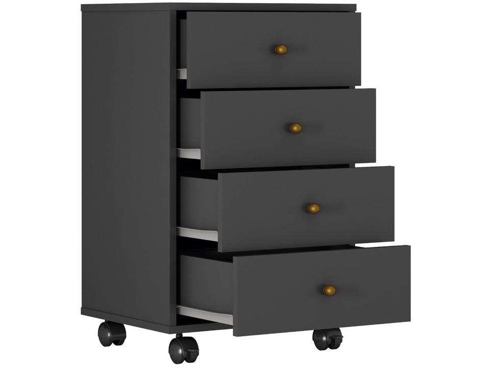 Gaveteiro para Escritório com Rodízios 4 Gavetas - 3