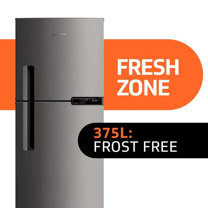 Geladeira Brastemp Frost Free Duplex 375L Inox com - Compartimento Extrafrio Fresh Zone BRM44HK - 110 V - 12