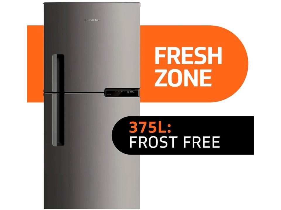Geladeira Brastemp Frost Free Duplex 375L Inox com Compartimento Extrafrio Fresh Zone BRM44HK - 12
