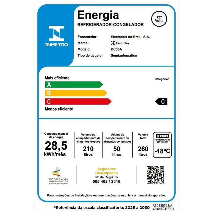 Geladeira Electrolux Cycle Defrost 260L Super Freezer Duplex Branca DC35A - 2