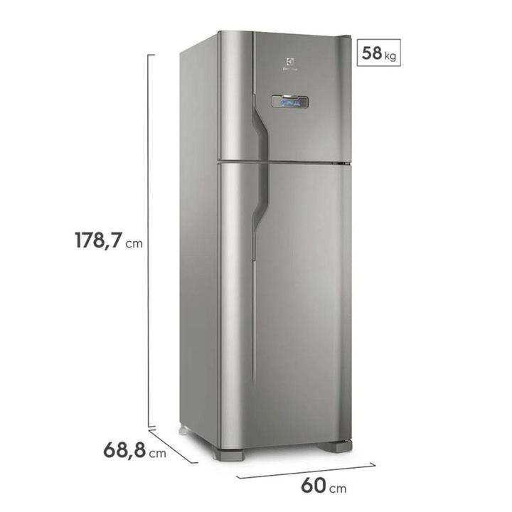 Geladeira Electrolux Frost Free 371L Turbo Congelamento Duplex Cor Inox DFX41 - 1