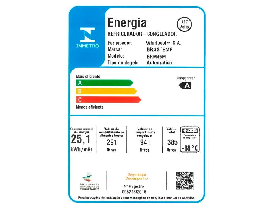 Geladeira/Refrigerador Brastemp Frost Free Duplex 385L BRM46MK - 10