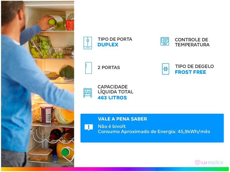 Geladeira/Refrigerador Brastemp Frost Free Duplex Branca 463L BRM55FB - 2