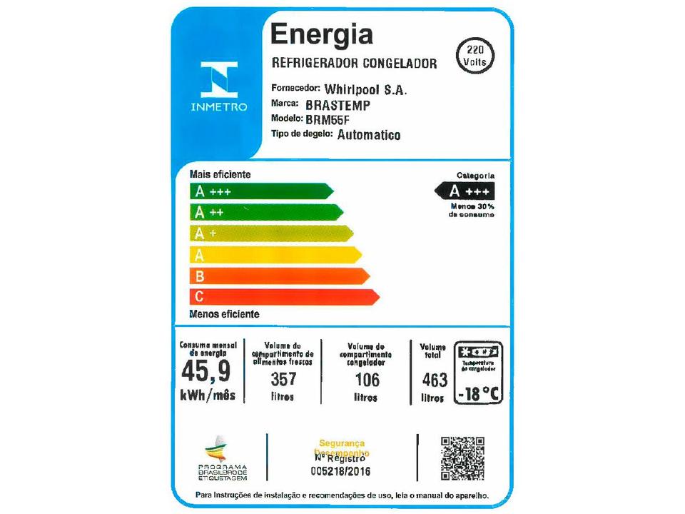 Geladeira/Refrigerador Brastemp Frost Free Duplex - 16