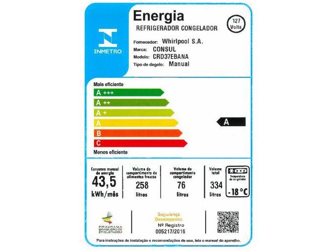 Geladeira/Refrigerador Consul Cycle Defrost Duplex - Branca 334L CRD37 EBANA - 110 V - 10