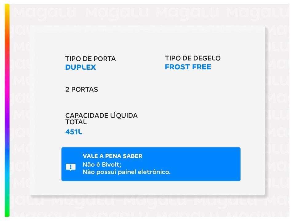 Geladeira/Refrigerador Consul Frost Free Duplex Branca 451L CRM53FB - 3