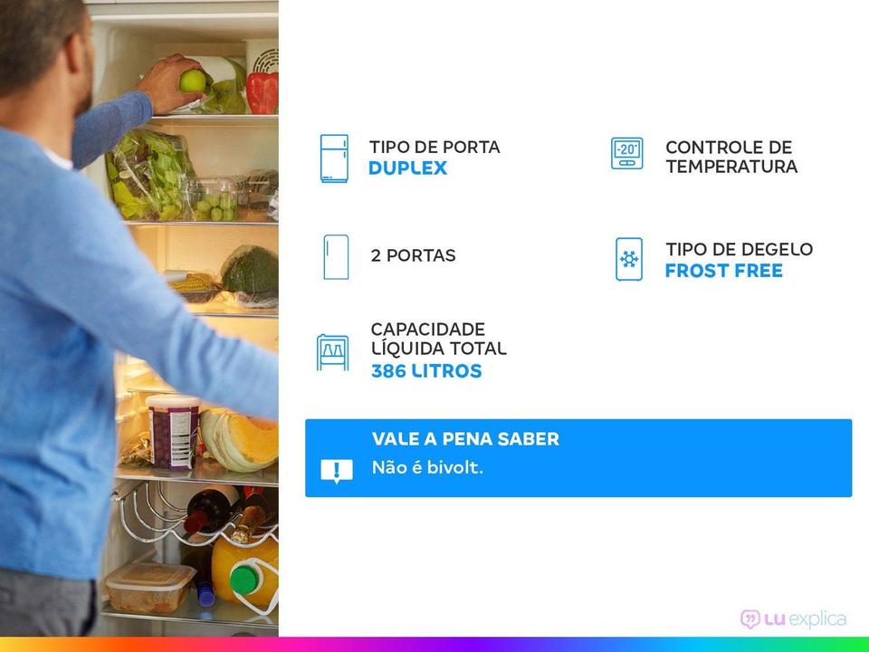 Geladeira/Refrigerador Consul Frost Free Duplex Inox 386L CRM44 - 1