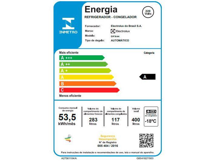 Geladeira/Refrigerador Electrolux Frost Free 400L Turbo Congelamento Duplex Cor Inox DFX44 - 6