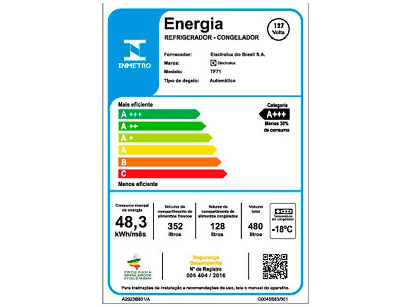 Geladeira/Refrigerador Electrolux Frost Free Duplex Branca 480L Efficient TF71 - 7