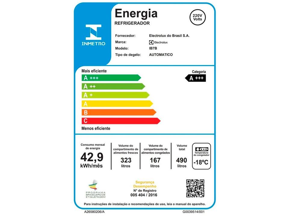 Geladeira/Refrigerador Electrolux Frost Free - 13