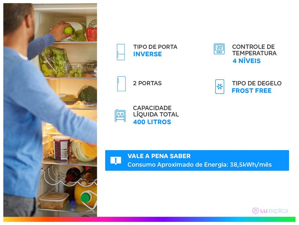 Geladeira/Refrigerador Electrolux Frost Free Inverse Branco 400L Efficient IB6 Bivolt - 1