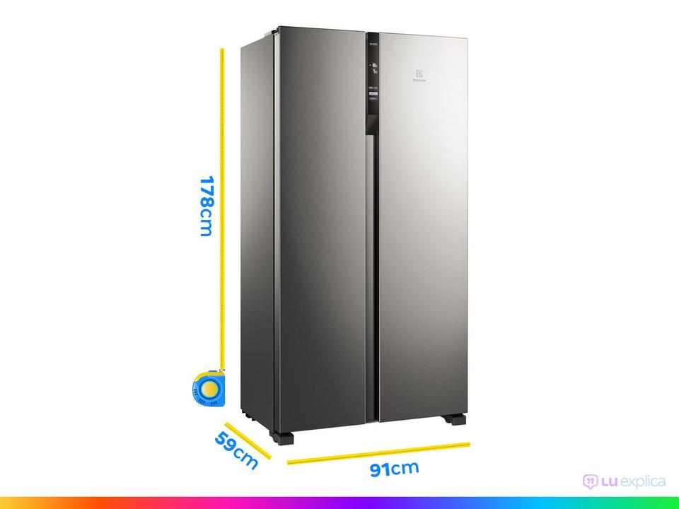 Geladeira/Refrigerador Electrolux Frost Free Side by Side Inox Look 435L Efficient IS4S - 9