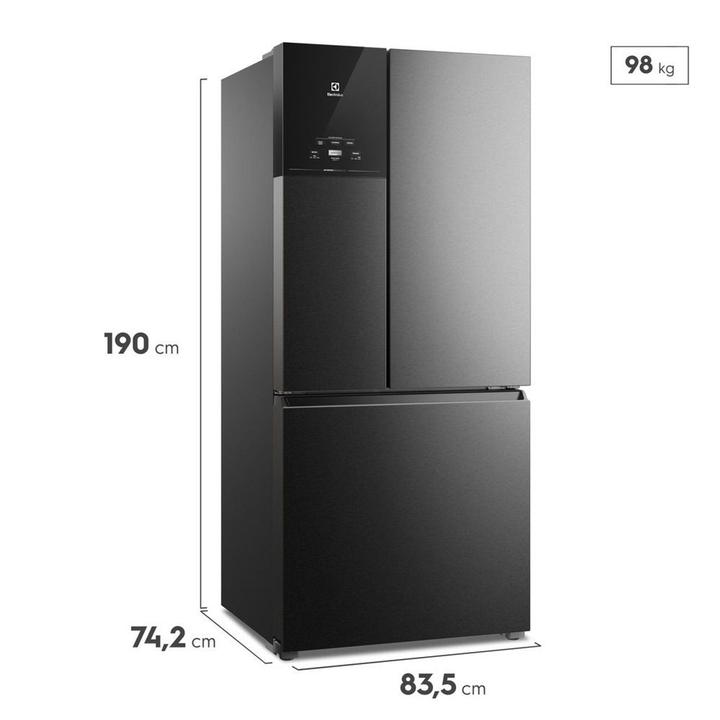 Geladeira/Refrigerador Electrolux Multidoor Efficient com AutoSense e Inverter 590L Black Inox Look IM8B - 1