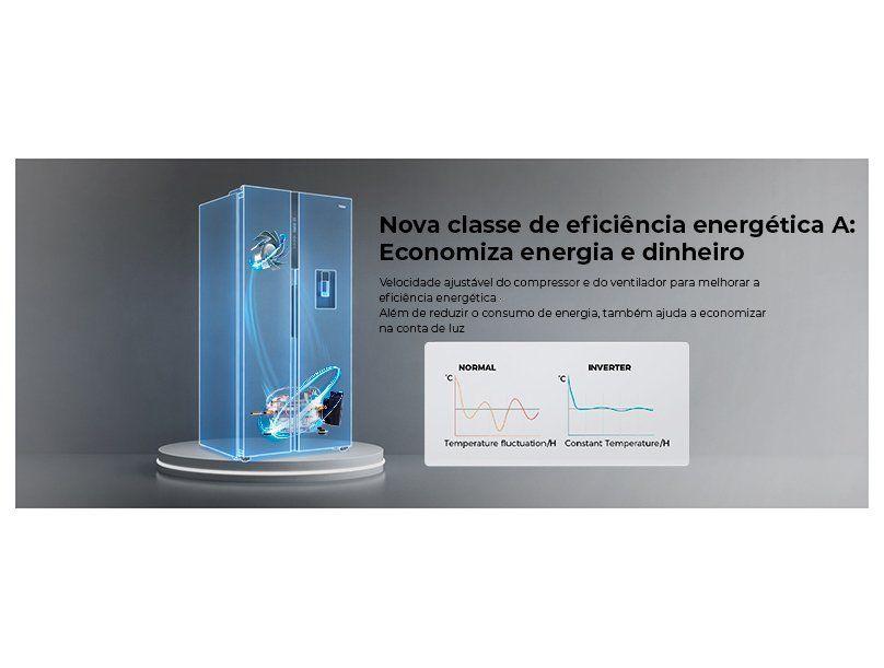 Geladeira/Refrigerador Haier Frost Free Inox Side by Side 523L HSS541 - 1