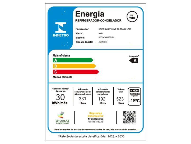 Geladeira/Refrigerador Haier Frost Free Inox Side by Side 523L HSS541 - 13