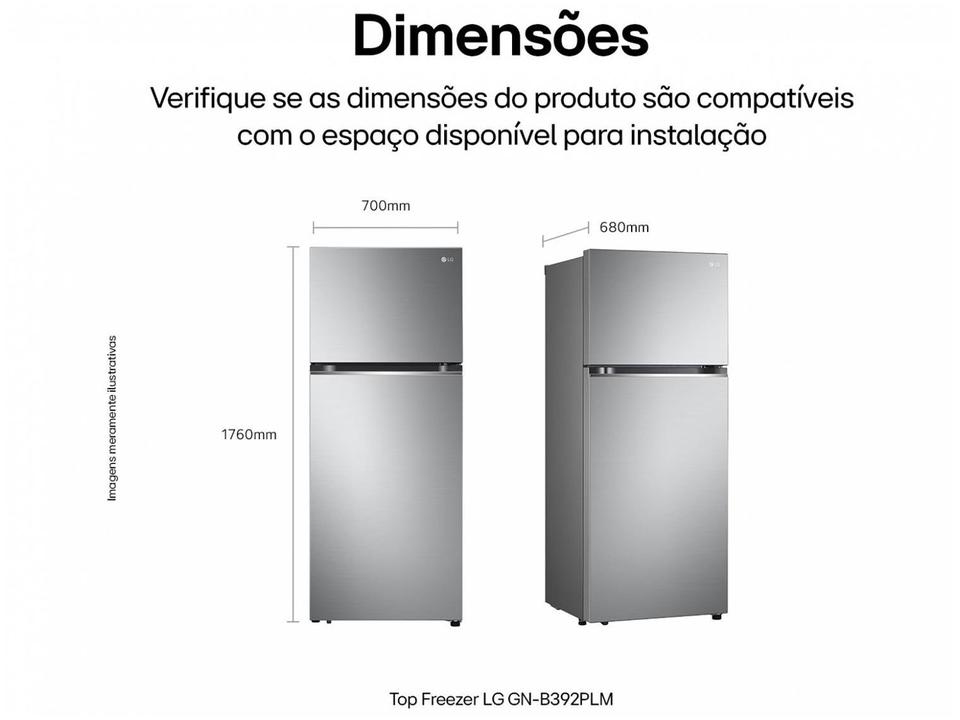 Geladeira/Refrigerador LG Frost Free 395L Duplex GN-B392PLM2 Compressor Inverter - 25