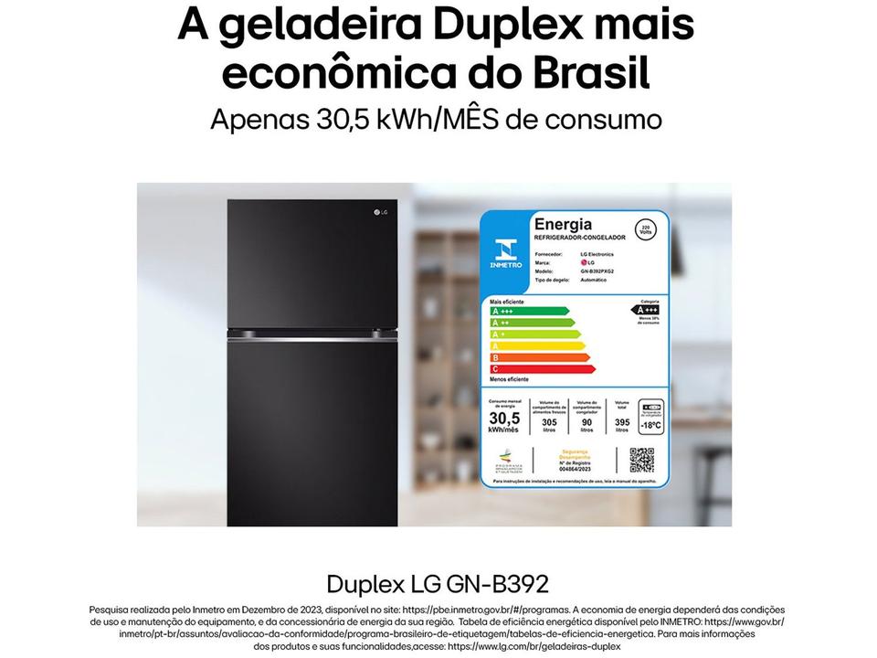 Geladeira/Refrigerador LG Frost Free Black 395L - 3